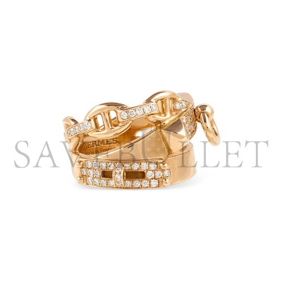 HERMÈS 18K ROSE GOLD AND DIAMOND ALCHIMIE RING